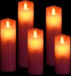  Set lumânări electrice cu led și telecomandă, 5 buc. , alb cald (335843)