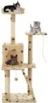  Ansamblu pisici, stâlpi funie sisal, 120 cm bej, imprimeu lăbuțe (170593)
