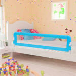  Balustradă de protecție pat copii albastru 180x42 cm poliester (10173)