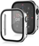  CAPACĂ COMPLETĂ PC Husă din plastic cu sticlă pentru Apple Watch SE / SE 2022 / SE 2023 (40 mm) argintiu