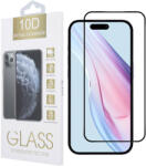 Apple 15 Pro üvegfólia, tempered glass, előlapi, 10D, edzett, hajlított, fekete kerettel