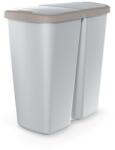 Prosperplast Szürke DUO szemetes, 45 l, barna / szürke