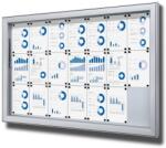 Jansen Display Kültéri zárható információs vitrin 21 x A4 - fémlemez hátlap, L típus, alumínium