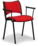 Kovo Praktik SMART konferencia szék - fekete lábak karfával, piros