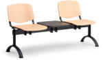  ISO II fa pad, 2 üléses + asztal - fekete lábak, bükkfa