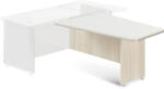  TopOffice Premium tárgyaló elem 169 x 98, 6 cm, bal asztalhoz, világos akác / fehér