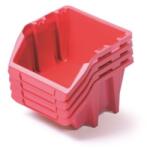  4 db tárolódoboz készlet, egyenként 27, 2 x 23, 8 x 16 cm, piros