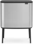 Brabantia Bo Touch Bin nyomófedeles szelektív hulladékgyűjtő, magasított, lábakon álló, műanyag tartály, 3x11L - X méret, r. m. acél, selyem ujjlenyomatmentes - 316081 (316081)