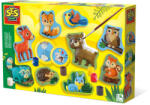 SES Creative Set pentru copii cu mulaj si pictura cu animale din padure (01134)