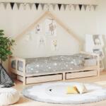 vidaXL Рамка за детско легло с чекмеджета, 80x200 см, чам масив (834549)