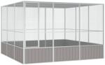 vidaXL Клетка за птици сива 302, 5x324, 5x211, 5 см поцинкована стомана (171553)