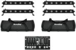 EUROLITE Set 4x LED BAR-6 QCL RGBW + 2x Soft Bag + Controller - hangszerdepo