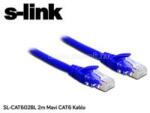 S-Link Kábel - SL-CAT602BL (UTP patch kábel, CAT6, kék, 2m) (S-LINK_13939) (S-LINK_13939)