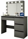 Artool Fésülködőasztal/smink, fekete, tükörrel és LED-ekkel, 94x43x141 cm (ART-BETI4Czarny)