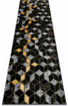  Modern Geometriai Futószőnyeg - Fekete-Arany - 80x250 cm (AT3812)