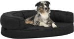  Saltea ergonomică pat de câini negru 75x53 cm aspect in/fleece (171311)