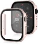  CAPACĂ COMPLETĂ PC Husă din plastic cu sticlă pentru Apple Watch SE / SE 2022 / SE 2023 (44mm) roz