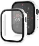  CAPACĂ COMPLETĂ PC Husă din plastic cu sticlă pentru Apple Watch SE / SE 2022 / SE 2023 (44mm) alb