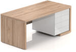  Lineart asztal 180 x 85 cm + jobb konténer, világos bodza / fehér