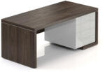  Lineart asztal 180 x 85 cm + jobb konténer, bodza sötét / fehér