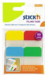 Hopax Stick index plastic transp. cu margine color 38 x 25 mm, 4 x 20 file set, Stick n - 4 culori neon (HO-21607)