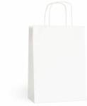  Punga hartie 180x80x240mm, alba, mâner răsucit (P2246)
