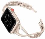 Apple Watch 42/44/45 mm fém-köves szíj - arany (IWFC402)