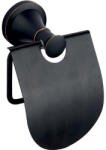 Ermetiq Suport hartie igienica ERMETIQ Luxury, cu aparatoare, negru mat vintage