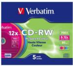 Verbatim CD-RW Verbatim 12x, 700MB, 5buc, Jewel Case (43167)