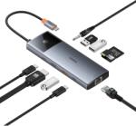 Baseus Hub USB Baseus 11 în 1 Seria Metal Gleam USB-C la USB-C PD / USB-C / 3x USB-A / HDMI / AUX / RJ-45 / SD TF - gri (6932172643331)