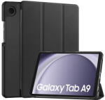  Triple Folding bőrhatású támasztós fliptok Samsung X110, X115 Galaxy Tab A9, fekete