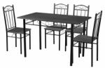 VIGOR Étkezőasztal szett 4 db székkel fekete BC FUR-101-17BL
