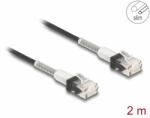 Delock Cablu de retea RJ45 cu protectie la indoire Cat. 6A UTP Slim 2m Negru, Delock 80390 (80390)