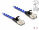 Delock Cablu de retea brodat RJ45 Cat. 6A Flat FTP 1m Albastru, Delock 80383 (80383)