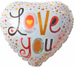  Szív alakú Love You pici szívecskés fólia lufi 47cm