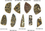  Cabochon din Pirita Naturala Druzi - Neregulat - 28-38x10-20x5-8 mm - 1 Buc