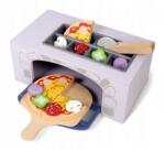 Eco Toys Cuptor pentru pizza din lemn + accesorii pentru bucatarie si alimente Ecotoys 4333 (EDI4333) - orasuljucariilor