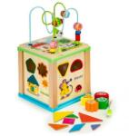 ECOTOYS Cub educational din lemn cu tabla ecotoys hm015470 - bekid