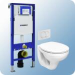 Geberit Duofix Basic fali WC szerelőelem (lábonálló), 112 cm + Delta 12 cm-es falon belüli WC tartály + Delta20 WC nyomólap + Gladys WC csésze (DFB-SZETT)