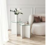 Asir KÉSZLET 2x Kisasztal LILY átm. 40 cm fehér/átlátszó 552NOS2245 (AS1574)