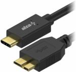 AlzaPower USB-C na Micro USB-B 3.2 Gen 1 1.0m, fekete (APW-CBTCMUB02B)