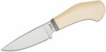 LIONSTEEL Fixed knife m390 blade WHITE Micarta handle, Ti guard, leather sheath WL1 MW (WL1 MW)
