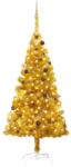  Brad crăciun pre-iluminat cu set globuri, auriu, 210 cm, pet (3077520)