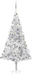  Brad crăciun pre-iluminat cu set globuri, argintiu, 240 cm, pet (3077698)