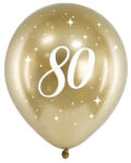 Partydeco Szám, Számos lufi 11" 28cm 6db 80-as számmal, Arany króm (LUFI705658)