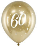 Partydeco Szám, Számos lufi 11" 28cm 6db 60-as számmal, Arany króm (LUFI927200)