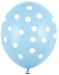 Partydeco Mintás lufi 11" 28cm Kék lufi, Fehér pöttyös (LUFI295145)