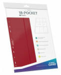UltimateGuard Ultimate Guard 18-zsebes oldaltöltésű lap (10db) - Piros (180db kártya számára)