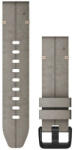 Garmin Curelușă Garmin QuickFit 20mm, piele întoarsă, gri, cataramă neagră (Fenix 7S/6S/5S)