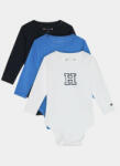 Tommy Hilfiger Set 3 body-uri pentru copii Baby 3 Pack Giftbox KN0KN01779 Albastru Regular Fit